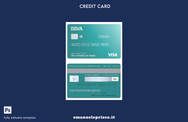 stile verificato Modello di carta di debito visto Spagna BBVA Bank